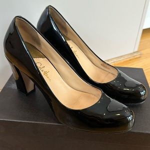 Cole Haan Ambrose Air Pump Black Patent, size 7.5 AA